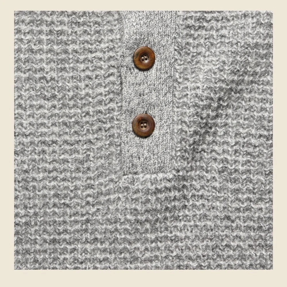 Faherty Brand Cashmere Wool Waffle 1/4 Button Sweater Size XL